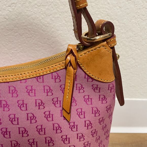Dooney & Bourke Pink Hobo Monogram Canvas Shoulder Bag Pink Logo - Picture 4 of 13